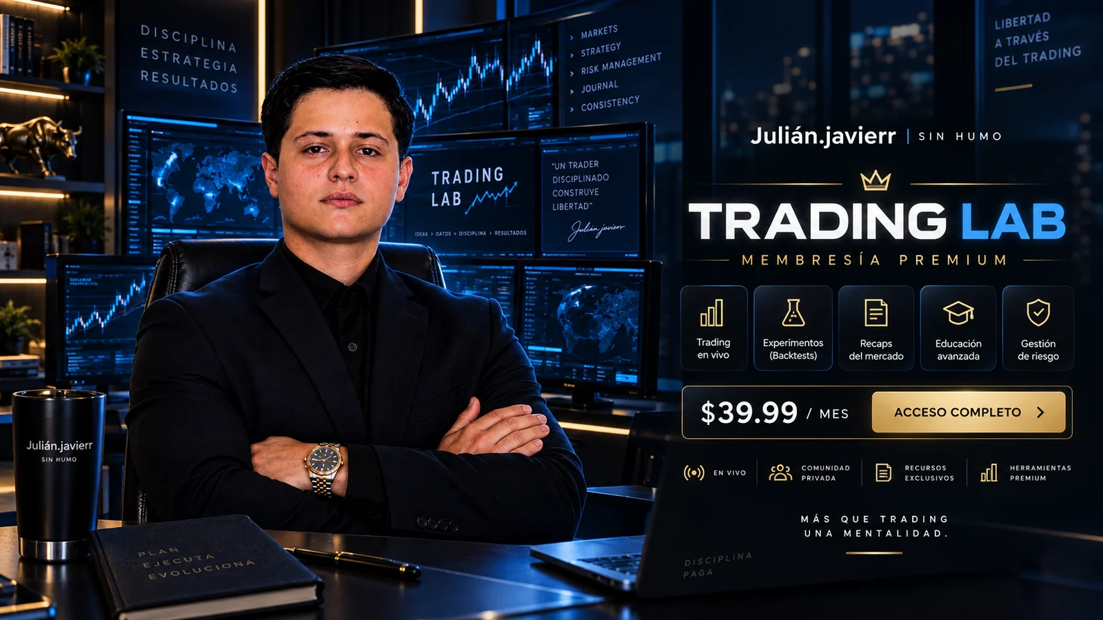 Julián.javierr en el entorno visual de Sin Humo Trading Lab
